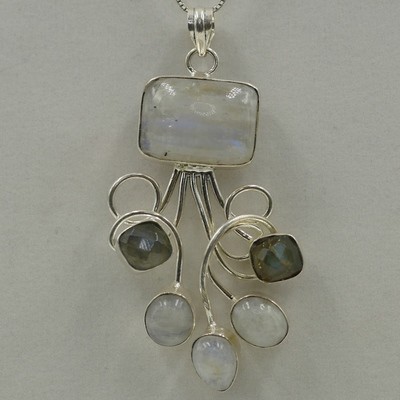 Moon Stone and Smokey Quartz Pendant Moon Stone and Smokey Quartz Pendant