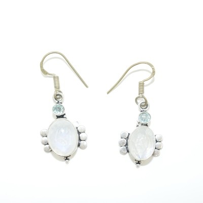 Moon Stone and Aquamarine Earrings Moon Stone and Aquamarine Earrings