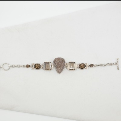 Smokey Quartz Druzy with Smokey Quartz Bracelet Smokey Quartz Druzy with Smokey Quartz Bracelet