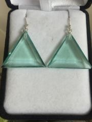 John Of God Green Obsidian Casa Triangle Dangle Earrings "New" John Of God Green Obsidian Casa Triangle Dangle Earrings "New"