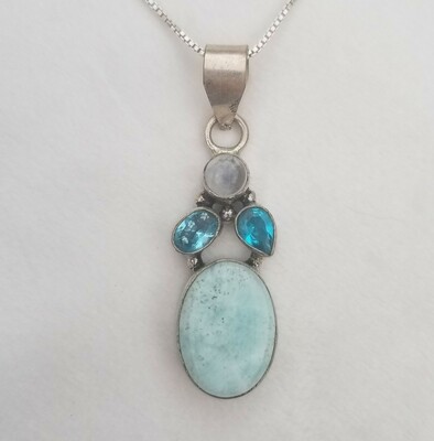 Larimar Blue Topaz and Moonstone Larimar Blue Topaz and Moonstone