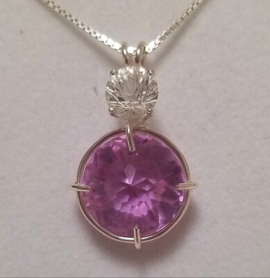 Ruby Lavender Radiant Heart with white Topaz Ruby Lavender Radiant Heart with white Topaz