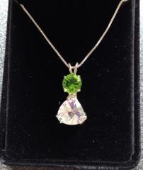 Clear Quartz Super Nova Trillion with Tibetan Green Clear Quartz Super Nova Trillion with Tibetan Green