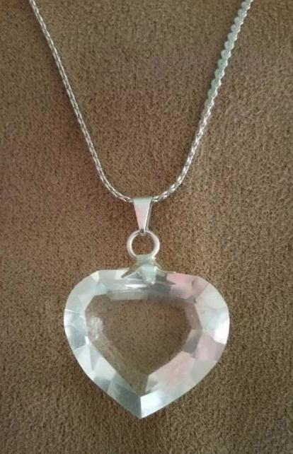 *NEW* Blessed Waterfall Faceted Clear Quartz Heart Pendant On Sterling Chain - Gorgeous! *NEW* Blessed Waterfall Faceted Clear Quartz Heart Pendant On Sterling Chain - Gorgeous!
