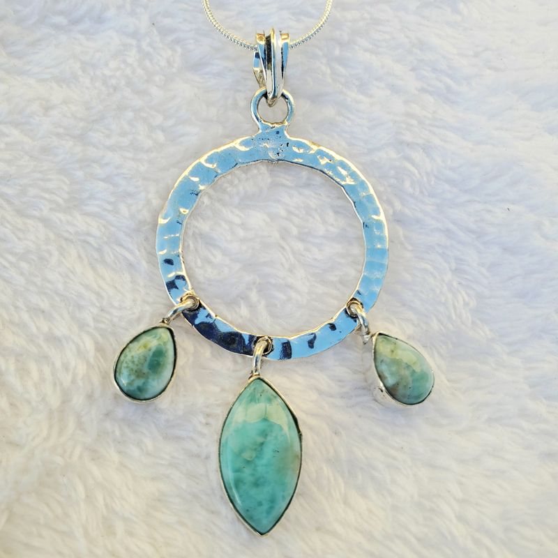 Larimar Sunburst Pendant