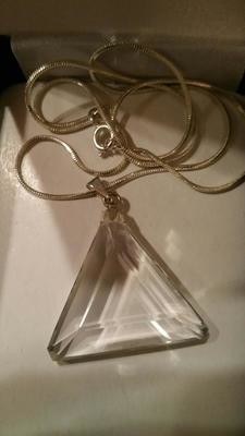 Blessed Waterfall Quartz Casa Triangle Pendant On Chain Blessed Waterfall Quartz Casa Triangle Pendant On Chain