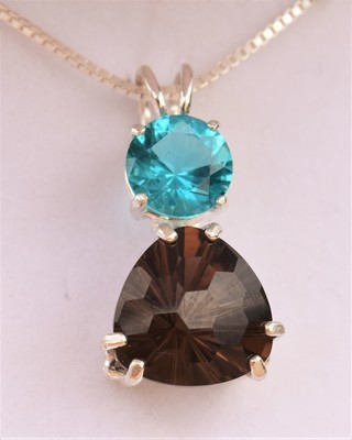 Smokey Quartz Super Nova with Bahia Blue Smokey Quartz Super Nova with Bahia Blue