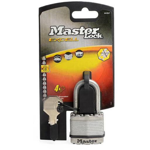 45mm wide MASTER LOCK Excell laminated steel padlock with 38mm long shackle