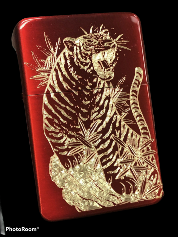 Japanese Tiger Lighter, Polished Red finish
