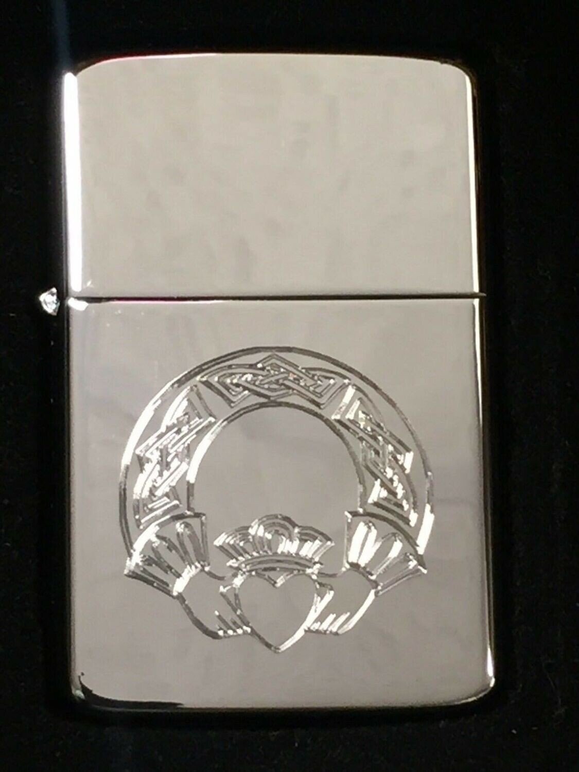Claddagh Ring Lighter, Polished Chrome Finish