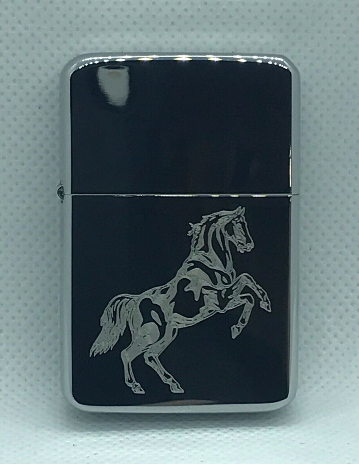 Rearing Horse Lighter, Polished Chrome Finish