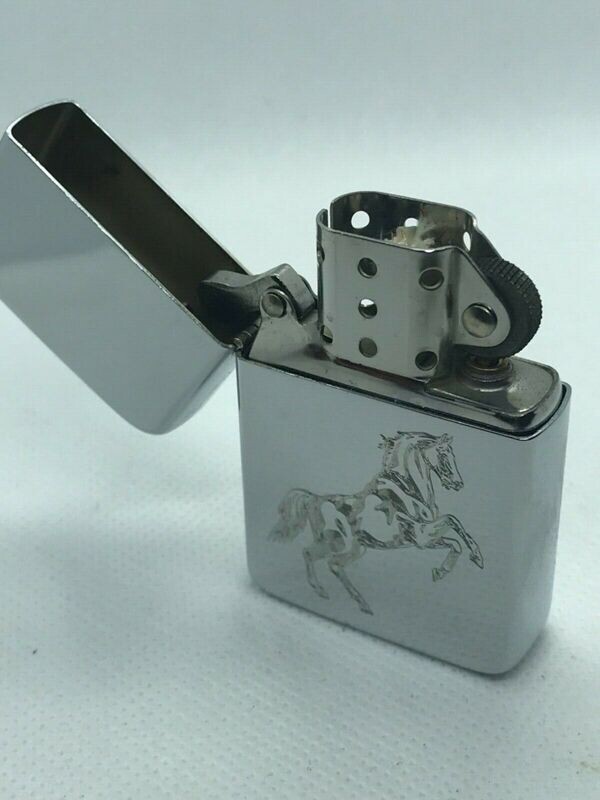 Rearing Horse Lighter, Polished Chrome Finish