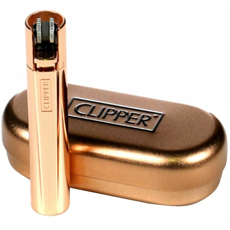 Rose Gold Metal Clipper Lighter In Gift Tin
