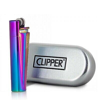 Rainbow Icy Metal Clipper Lighter In Gift Tin