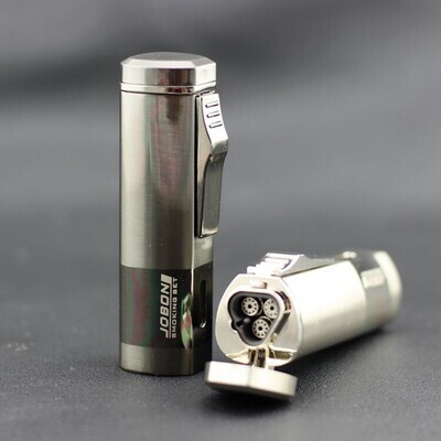 Silver Jet 3 Flame Metal JOBON Lighter In Gift Box