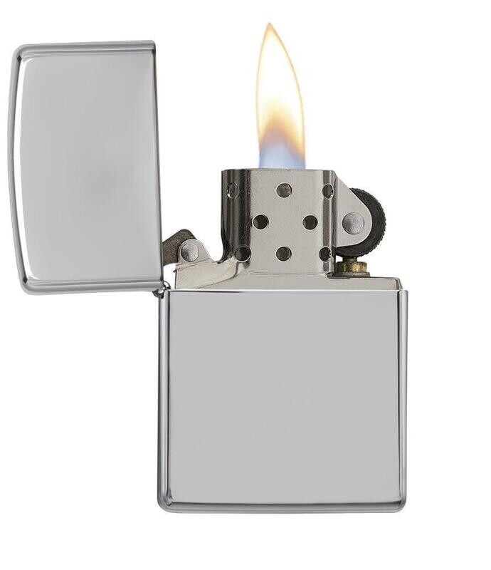 Polished Chrome Windproof Zippo Lighter with Gift Box