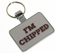 “I’M CHIPPED” Pet Tag 30mm wide FREE ENGRAVING