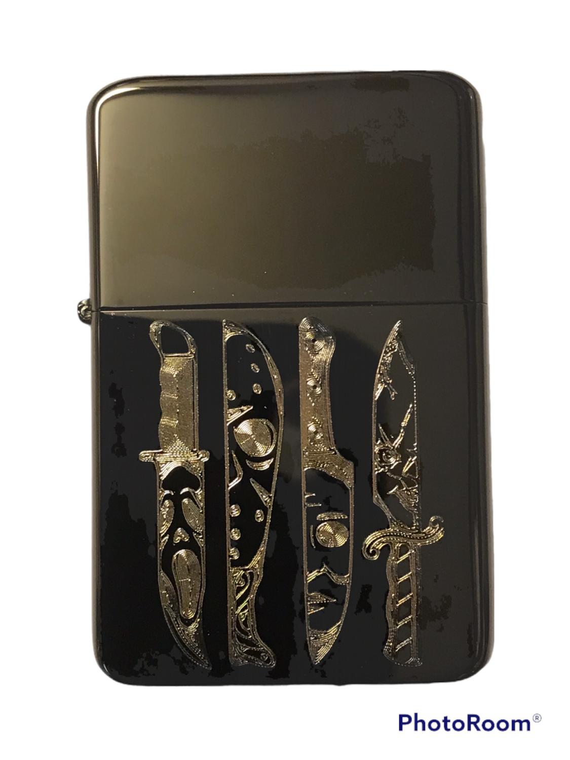 Classic Slasher Movie Knives Lighter, Polished Black Finish