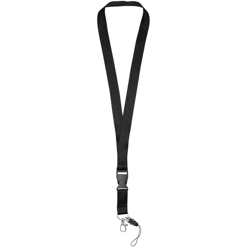 Black Nylon Lanyard with detachable clip