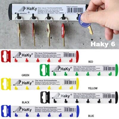 HaKy - 6 Hook Key Hanger (multiple colours)