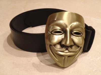 V for Vendetta - Anonymous Guy Fawkes buckle with belt
