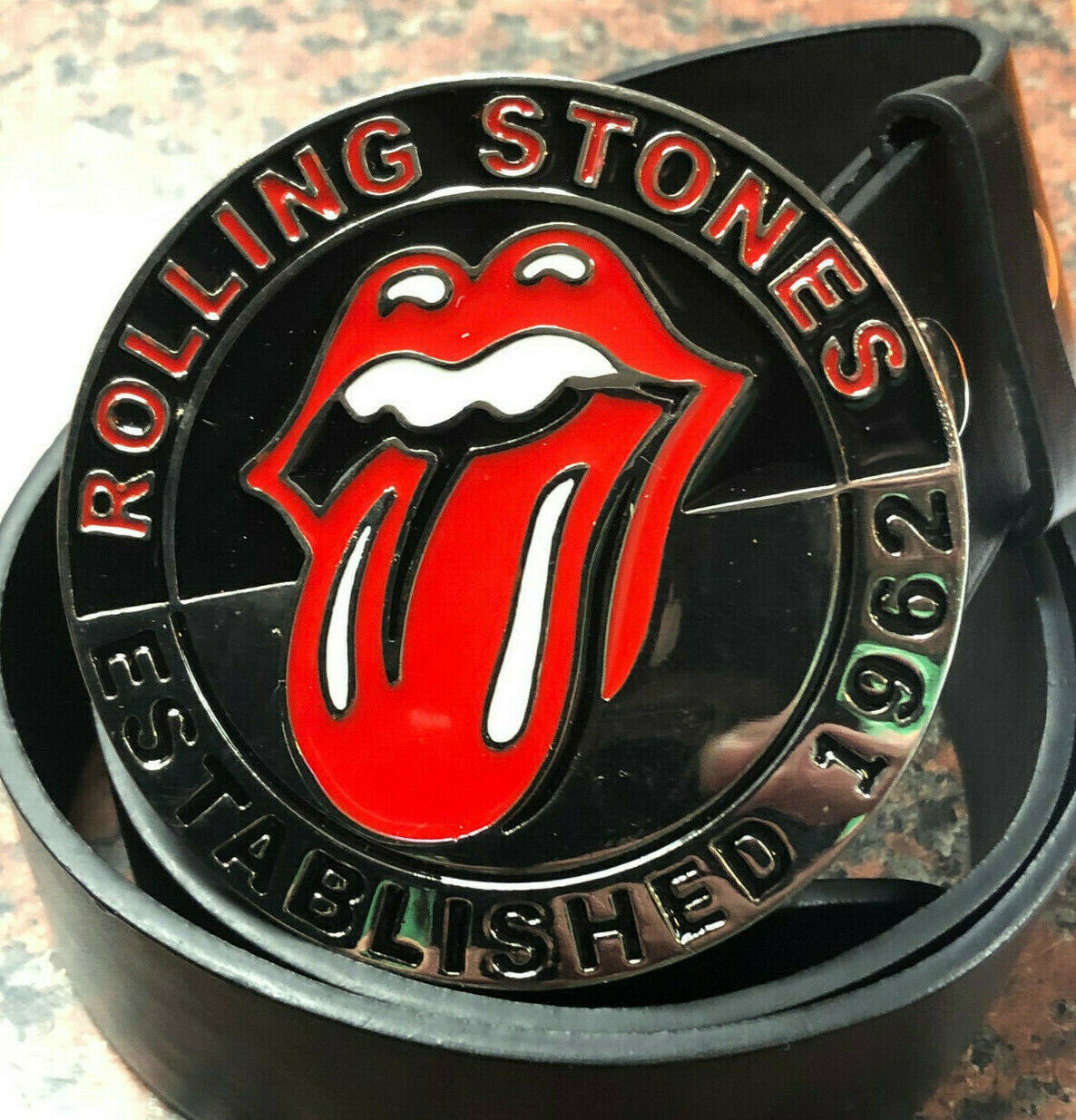 Rolling Stones Logo Buckle with belt