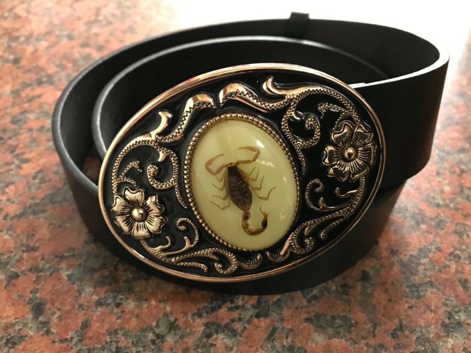 Ornate Encased Scorpion buckle with belt