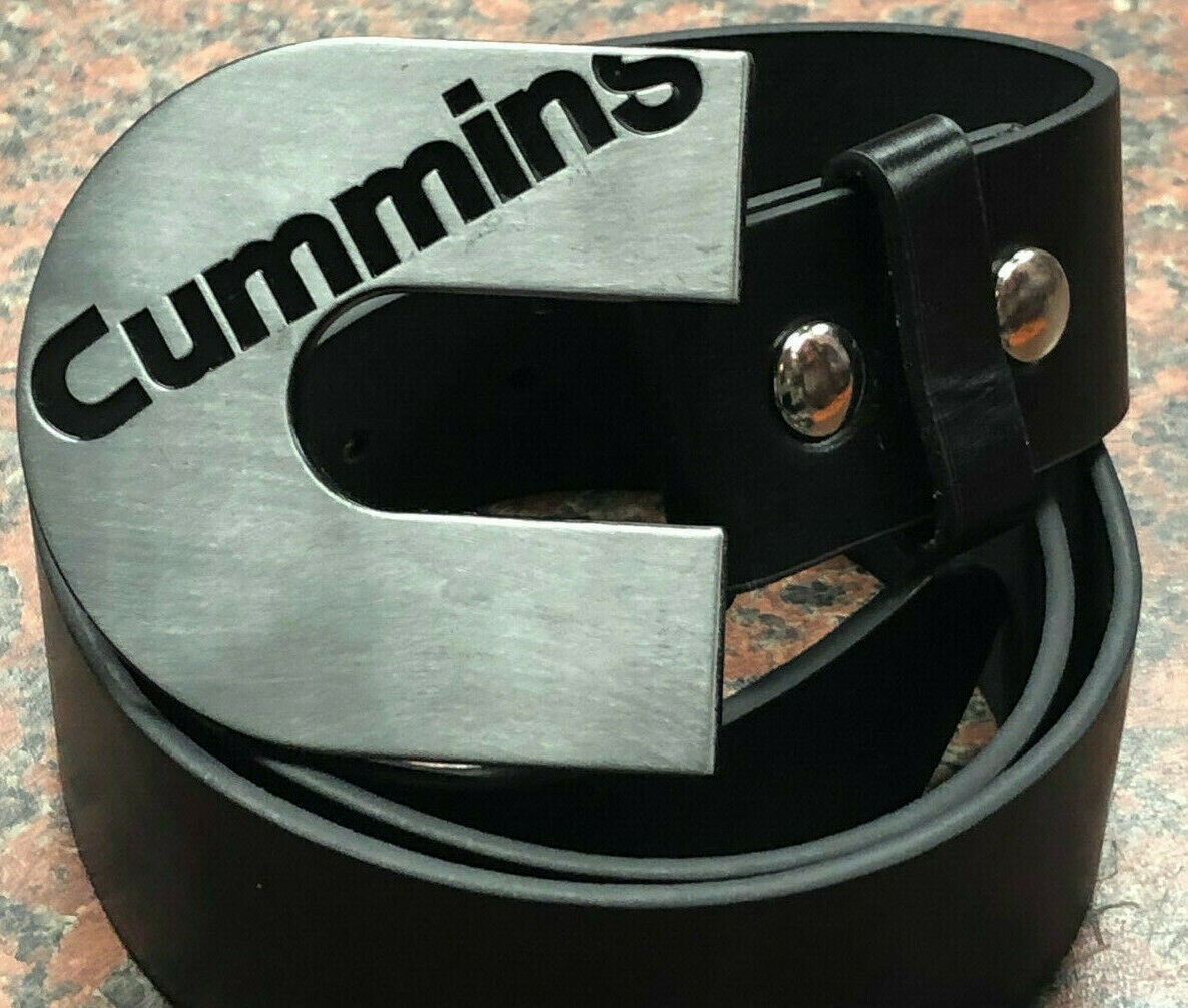 Cummins farm equipment logo buckle with belt