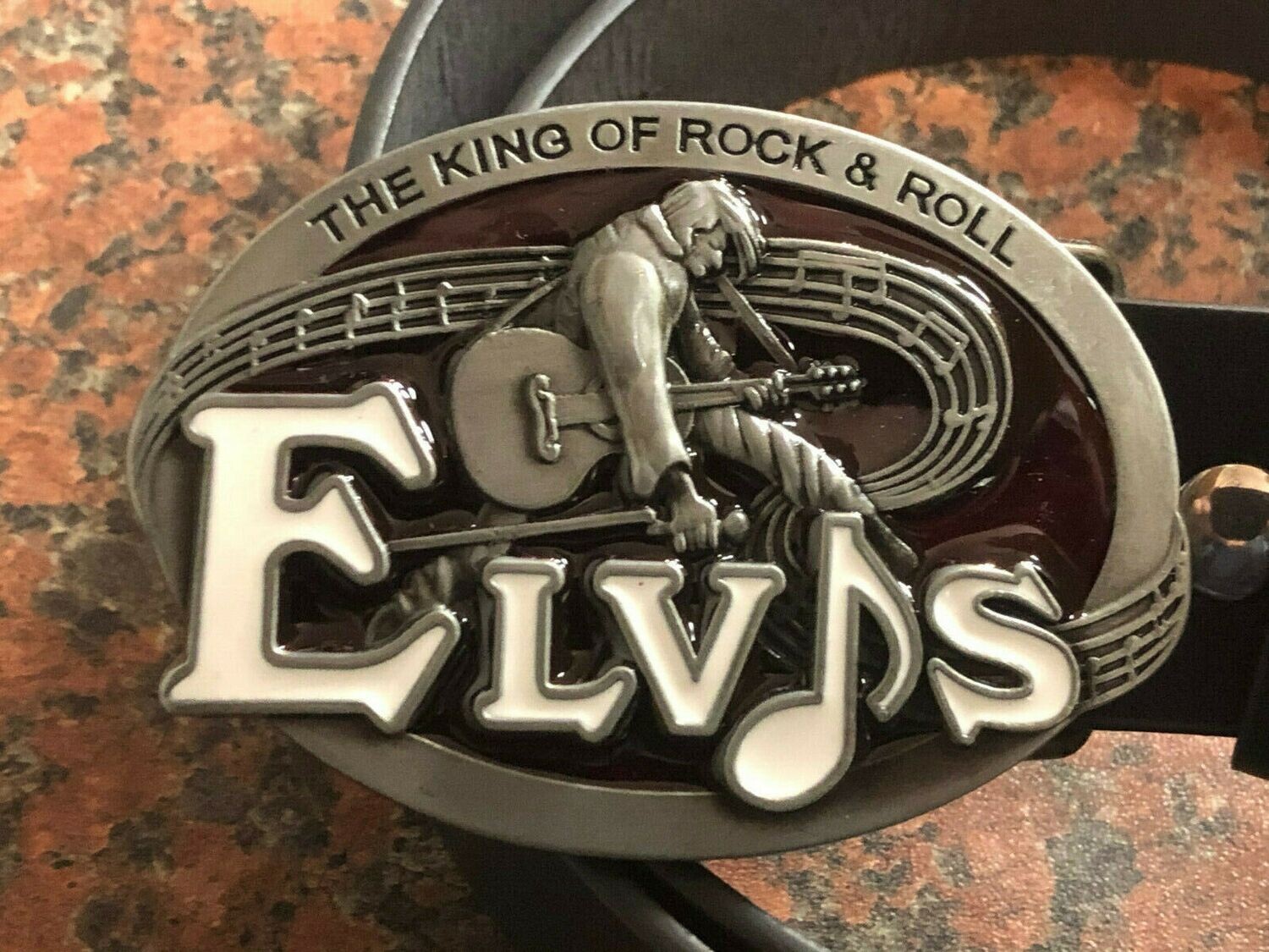 Elvis Presley King of Rock Buckle with belt