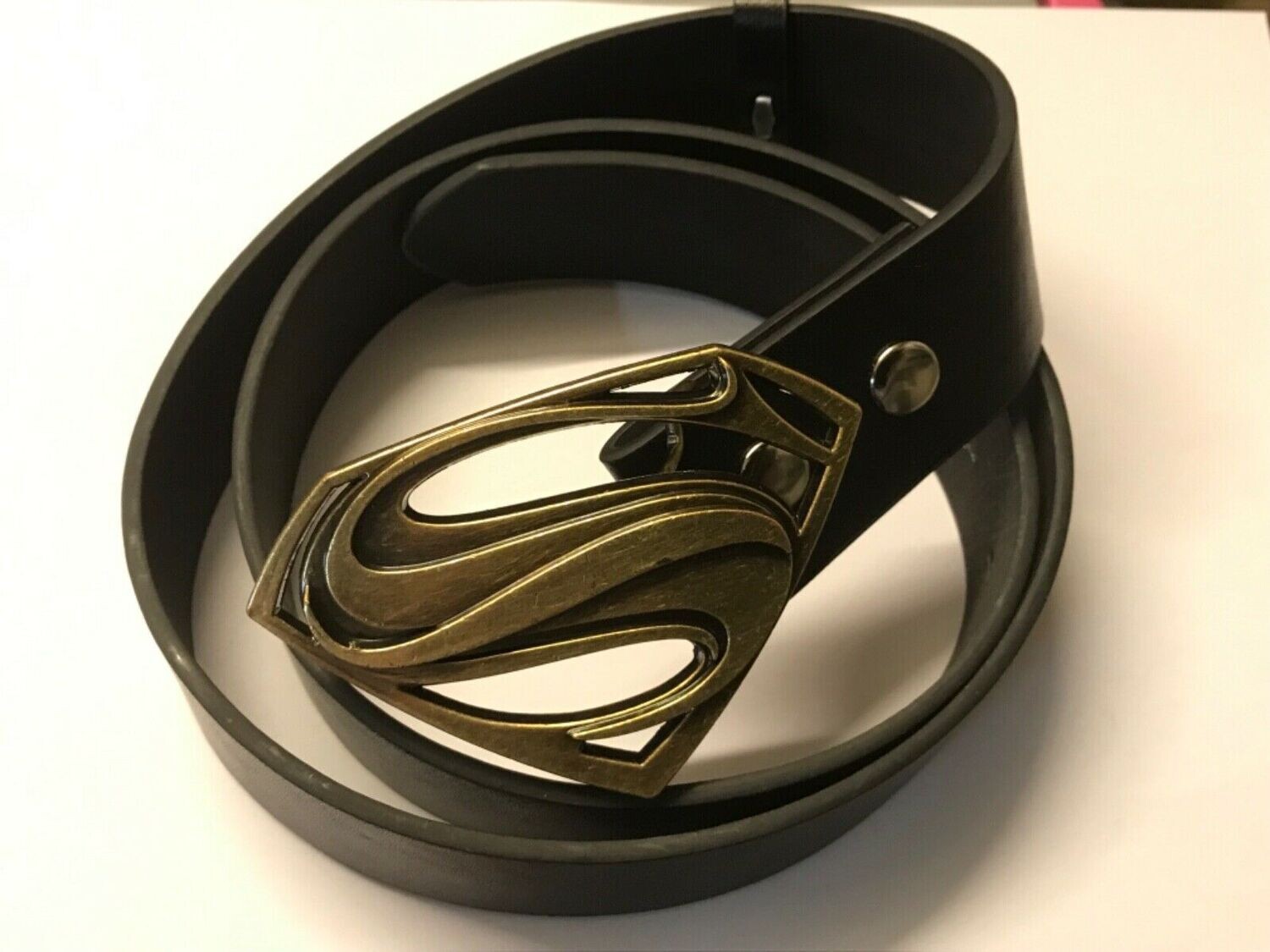 Superman - Man of Steel Logo Brass Buckle with belt