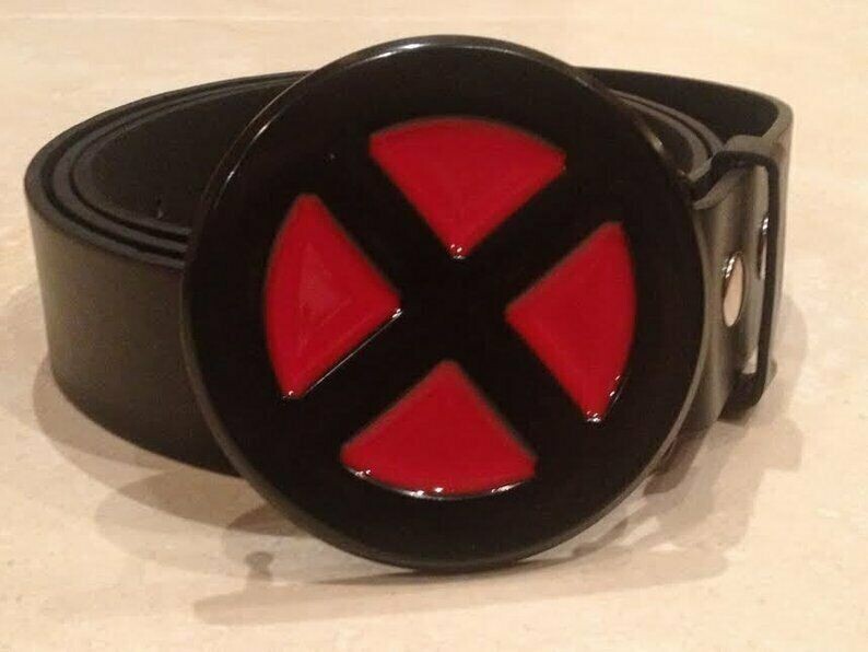 X-men Logo Buckle with belt, costume or casual wolverine gambit x-force cyclops storm