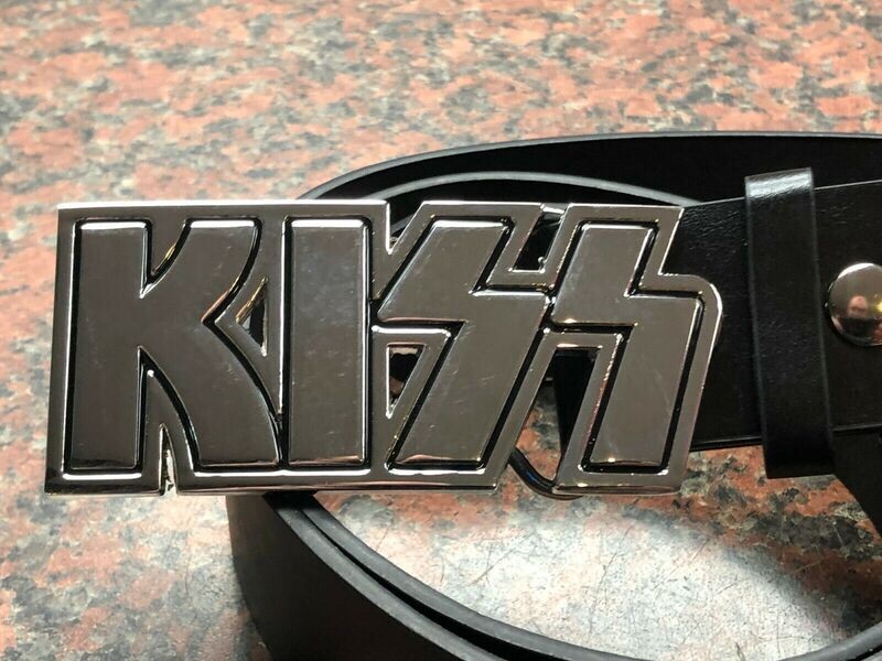 KISS Band Logo buckle with belt rock music chrome