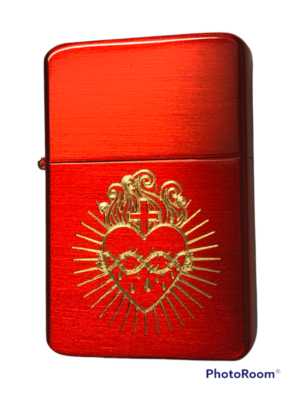Jesus Christ’s Sacred Heart Lighter, Polished Red Finish