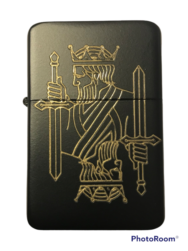 Double Sided King/Queen Card Lighter, Matte Black Finish