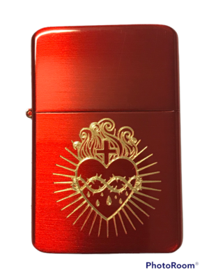 Jesus Christ’s Sacred Heart Lighter, Polished Red Finish