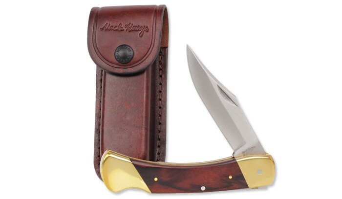 Uncle Henry - Bear Paw Lockback Pocket Knife with leather pouch
