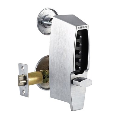 Unican 7104 Digital Door Lock, Satin Chrome combination simplex