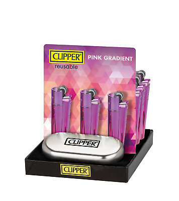 Pink Gradient Metal Clipper Lighter In Gift Tin
