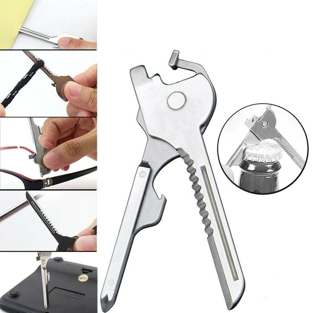 KEY TOOL compact gadget keyring with Knife Screwdrivers Bottle Opener