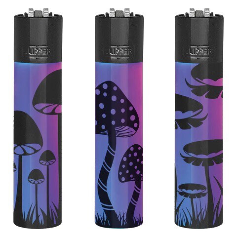 Icy Mushrooms - Spectrum Gradient. Metal Clipper Lighter In Gift Tin