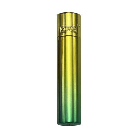 Green-Gold Gradient Metal Clipper Lighter In Gift Tin