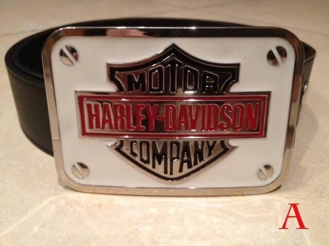 Harley Davidson Motorcycles  Logo Buckle with belt white