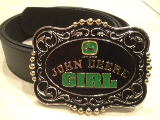 John Deere GIRL Logo Buckle with belt Quality Farm Equipment