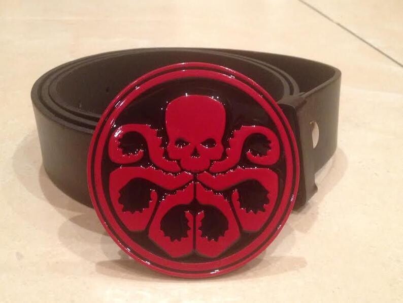 HYDRA logo Buckle with Belt red marvel avengers
