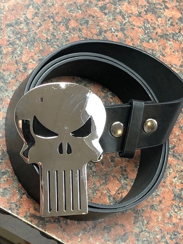 Punisher skull Logo buckle with belt frank castle marvel