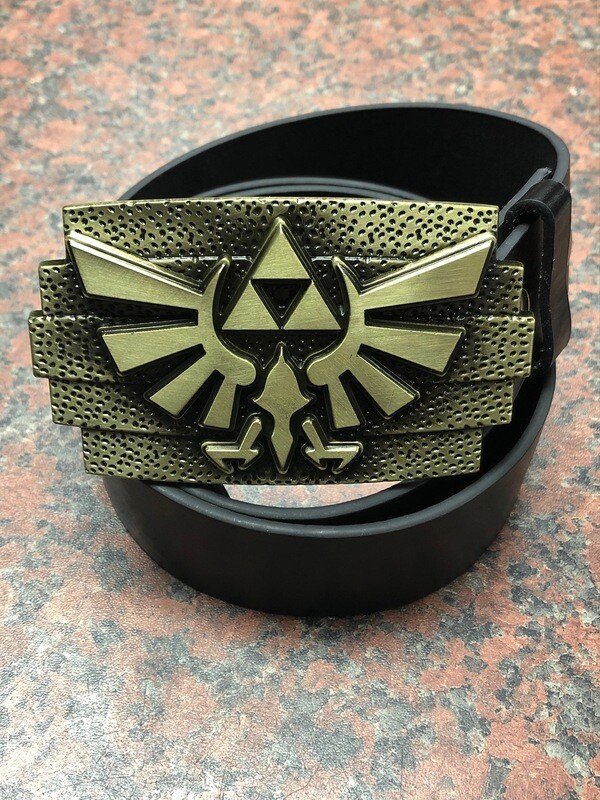 ZELDA Buckle with belt gold gamer Hyrule Crest Legend of
