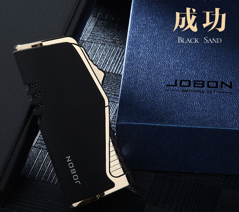BLACK Sands Jet 3 Flame Metal JOBON Lighter In Gift Box NEW