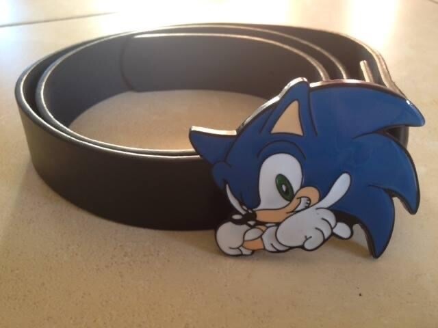 SONIC The Hedgehog logo Buckle with belt Sega face