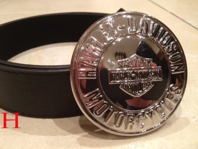 Harley davidson round chrome  logo Buckle with belt