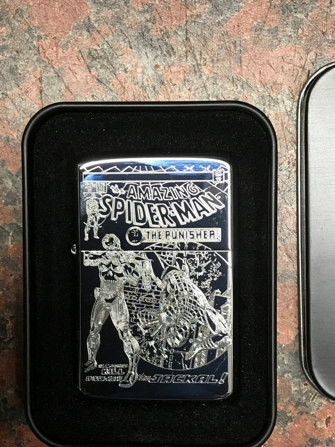 Amazing Spider-man #129 Lighter Polished Chrome Finish Punisher comic cover